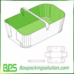 cardboard tray with handle design template