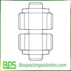 clamshell shape paperboard folding box template