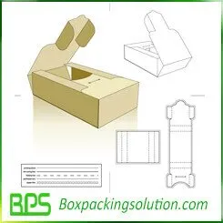 corrugated folding box die line template