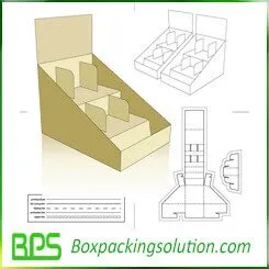 custom corrugated counter displays die line template