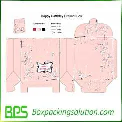 custom happy birthday present box design template