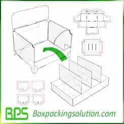 custom printed corrugated displays with divider design template