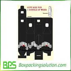 gift box for one bottle of wine design template