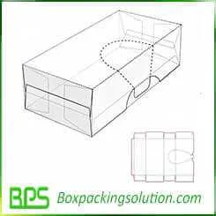 mailer box with easy open cutting line design template