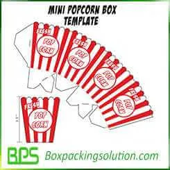 mini popcorn box template design