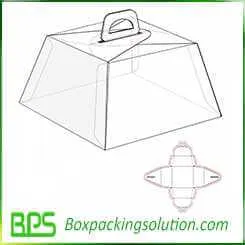 one piece foldable cake boxes design template