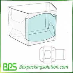 paperboard box with clear plastic window design template