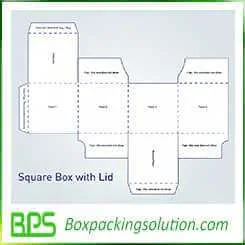 square box with lid design template