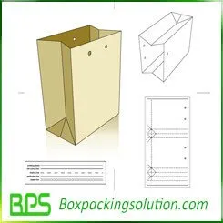 take-away paper bag die line template
