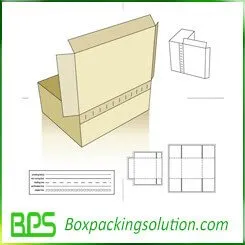 tearing off cardboard mailer box die line template
