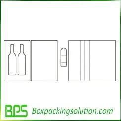 two pack wine bottle packaging box template