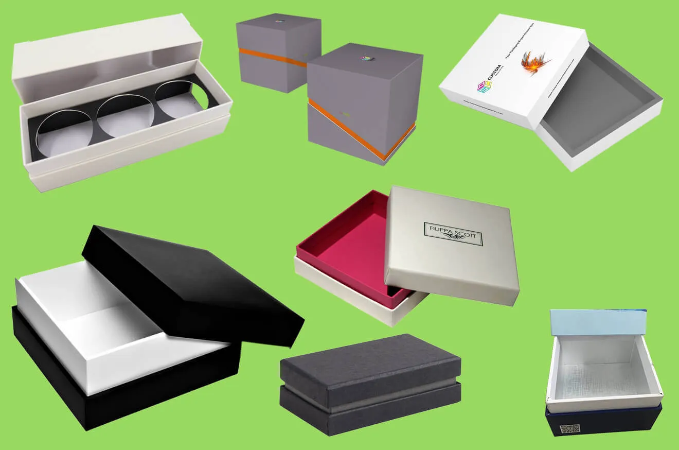 Three pieces custom lift-off lid rigid box