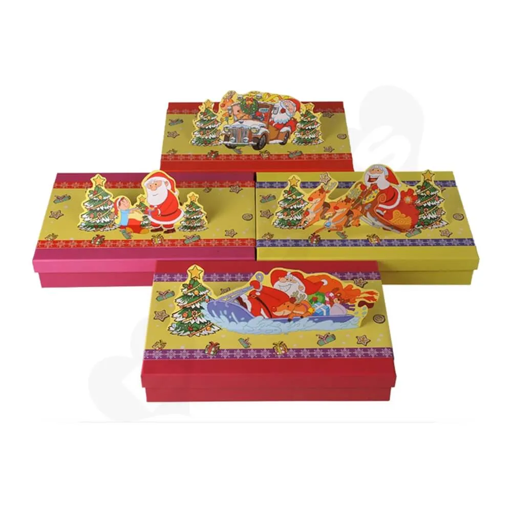 3D Effect Christmas Gift Packaging Gift Box Side View Four