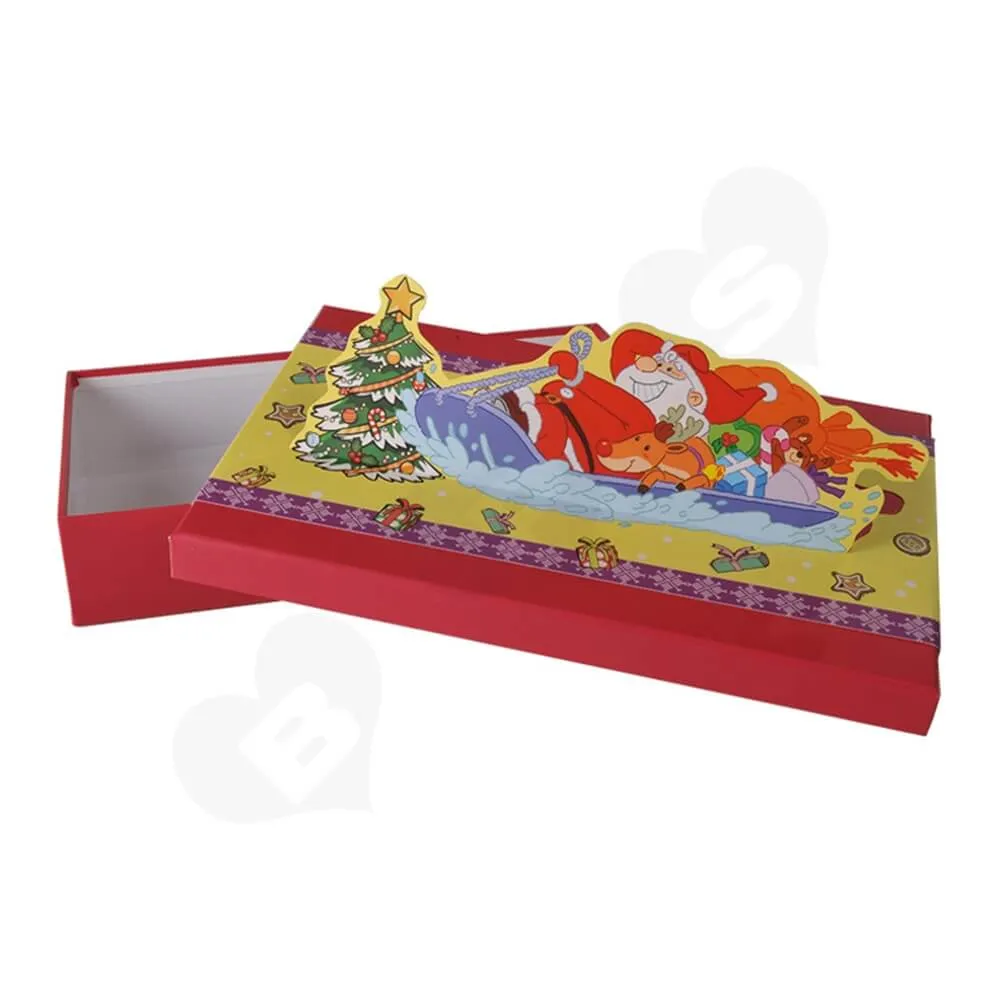 3D Effect Christmas Gift Packaging Gift Box Side View Two