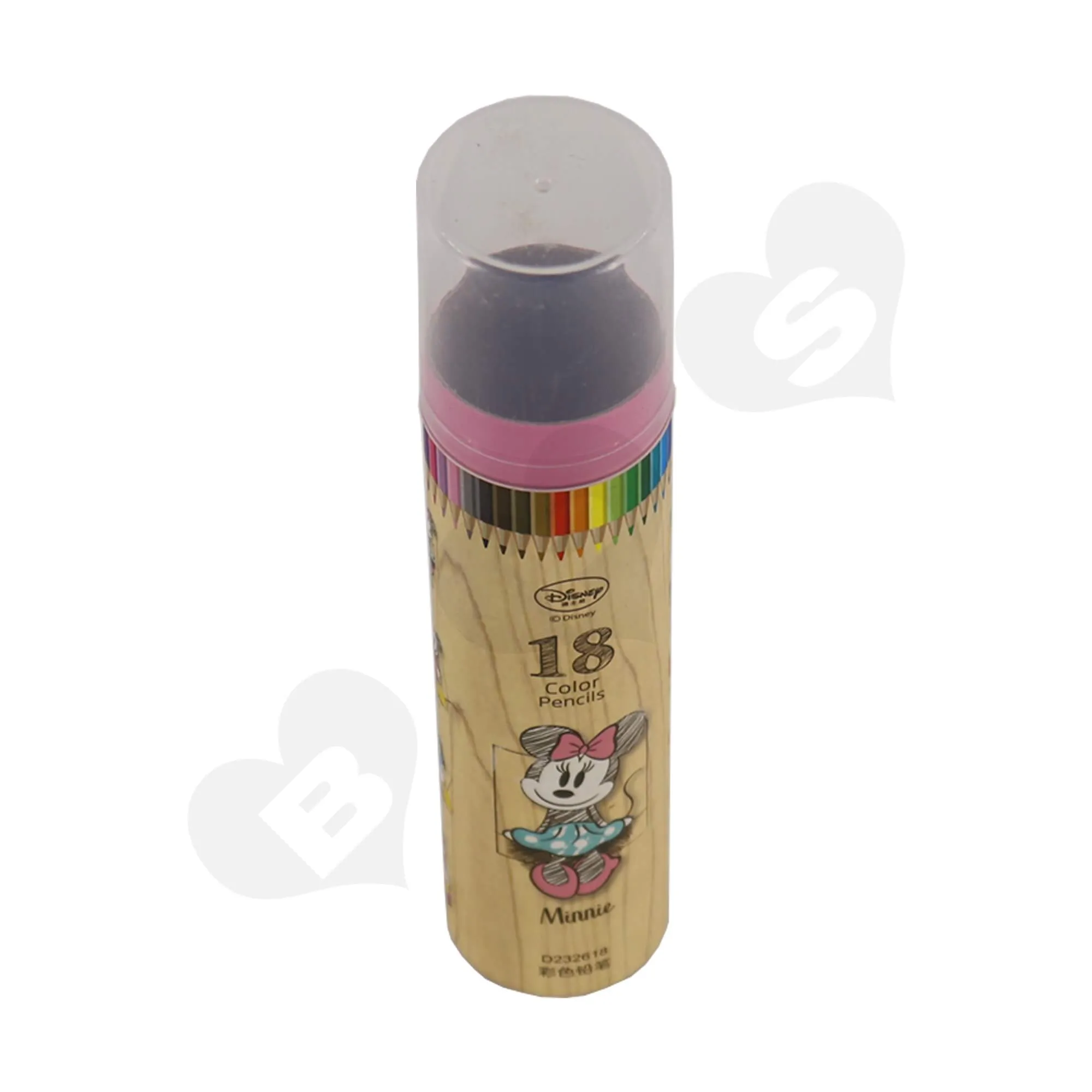 Branded Cardboard Cylinder With Plastic Lid For Packing Color Pencils Side View One