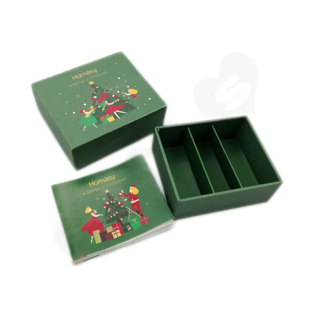 Business Product Packaging Box Printed With Christmas Color Side View Four