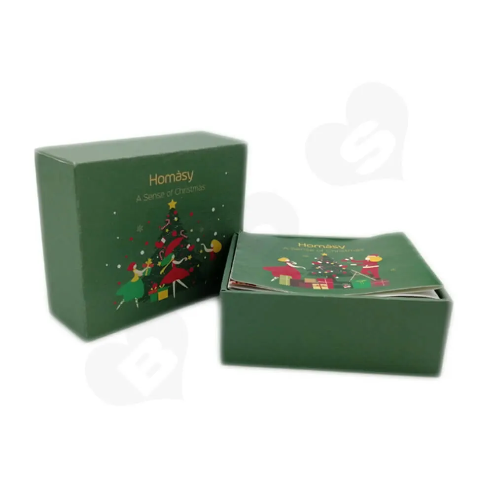 Business Product Packaging Box Printed With Christmas Color Side View One