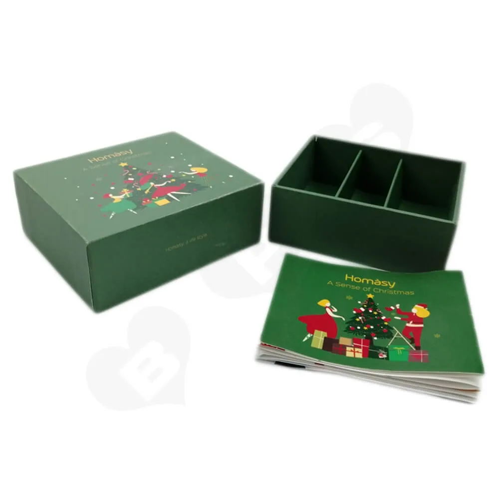 Business Product Packaging Box Printed With Christmas Color Side View Three