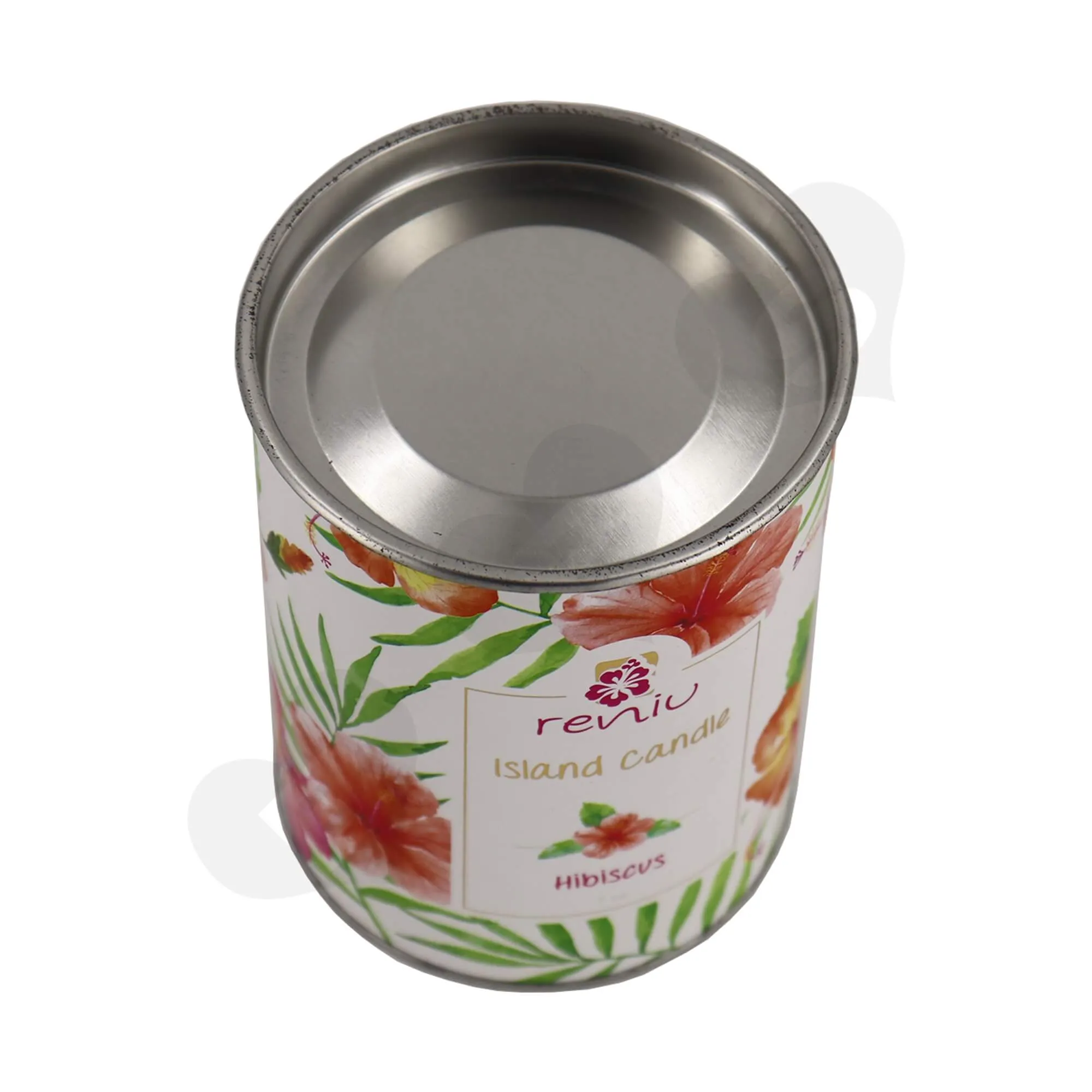 Cardboard Paper Tube With Tin Cap For Packing Scented Candle Side View One