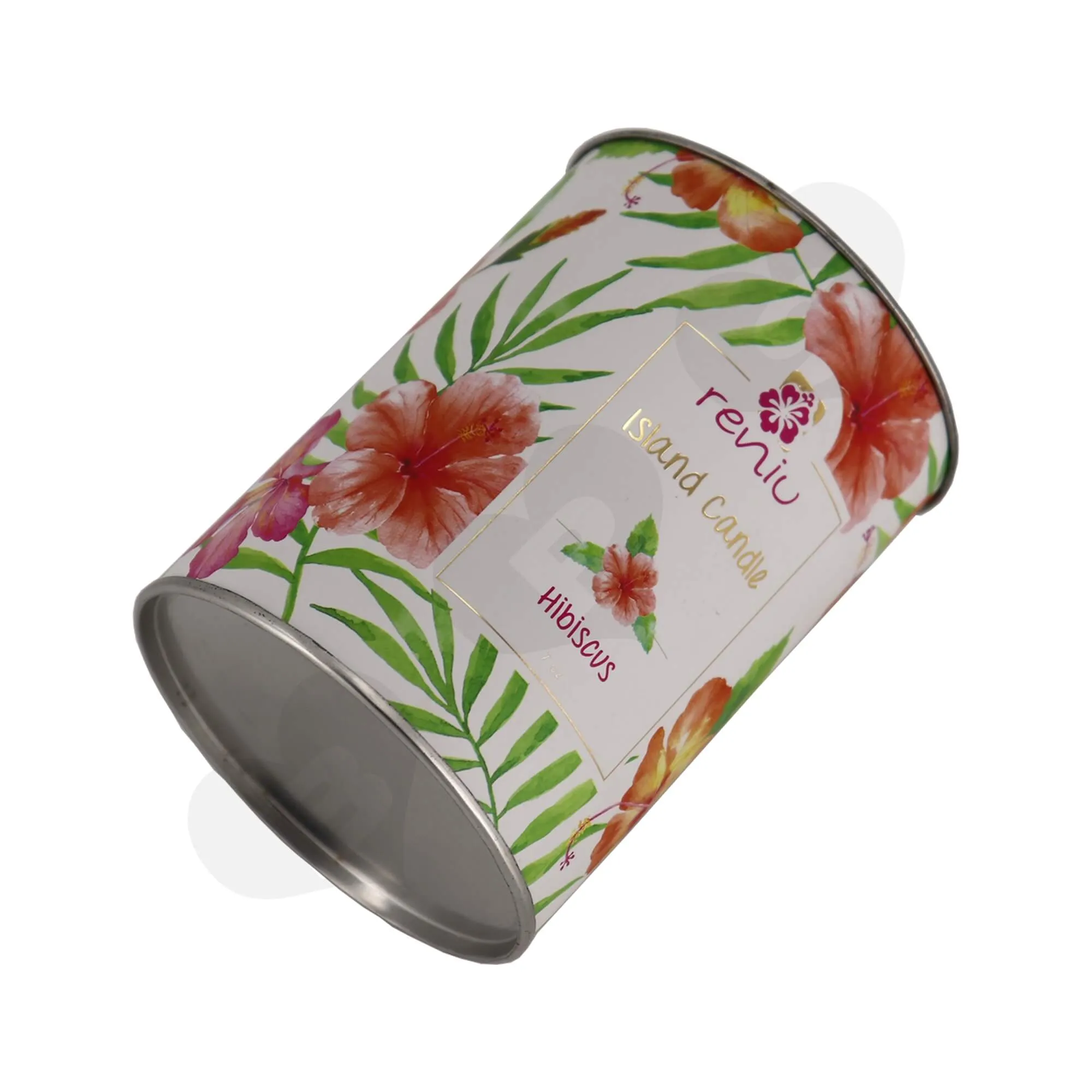 Cardboard Paper Tube With Tin Cap For Packing Scented Candle Side View Three