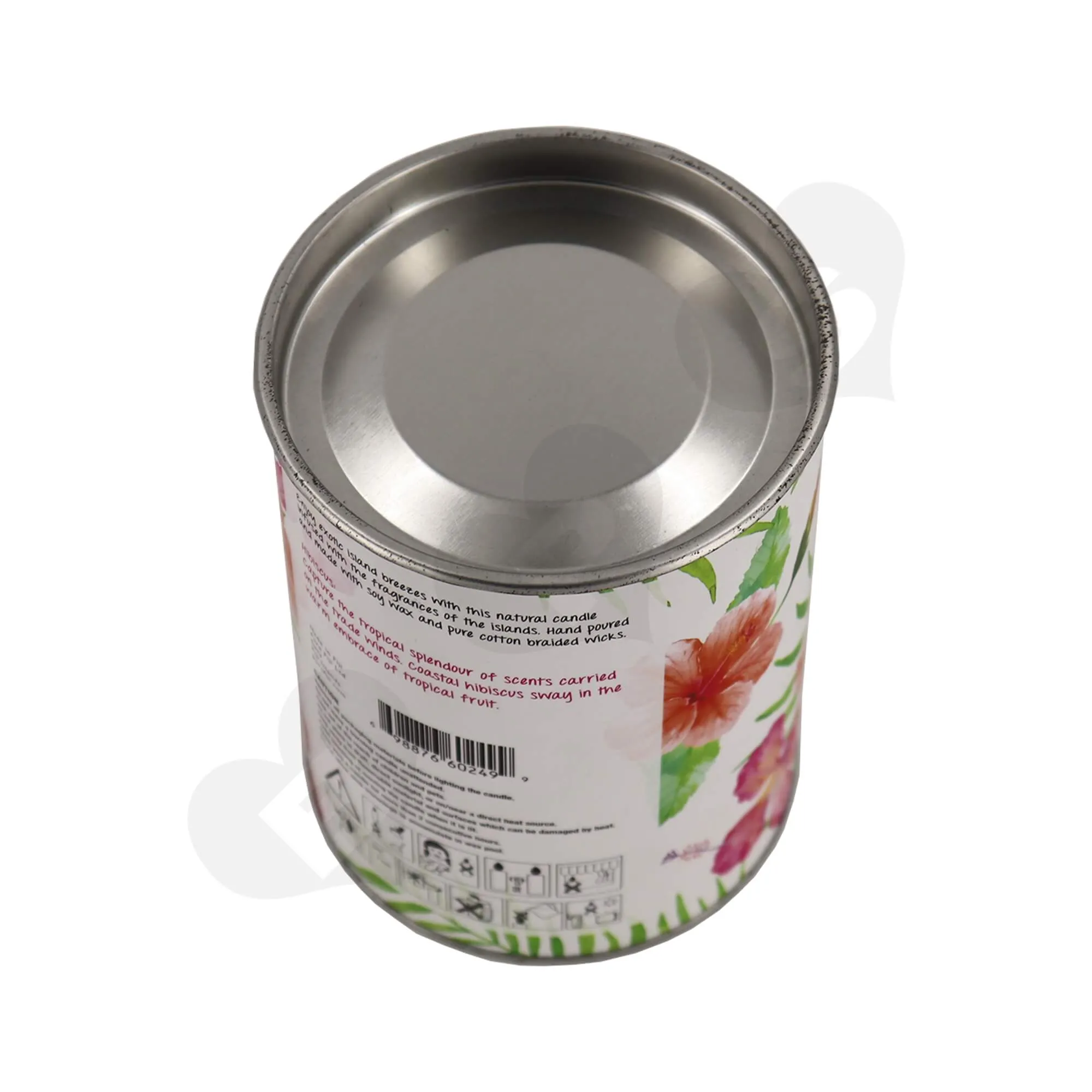 Cardboard Paper Tube With Tin Cap For Packing Scented Candle Side View Two