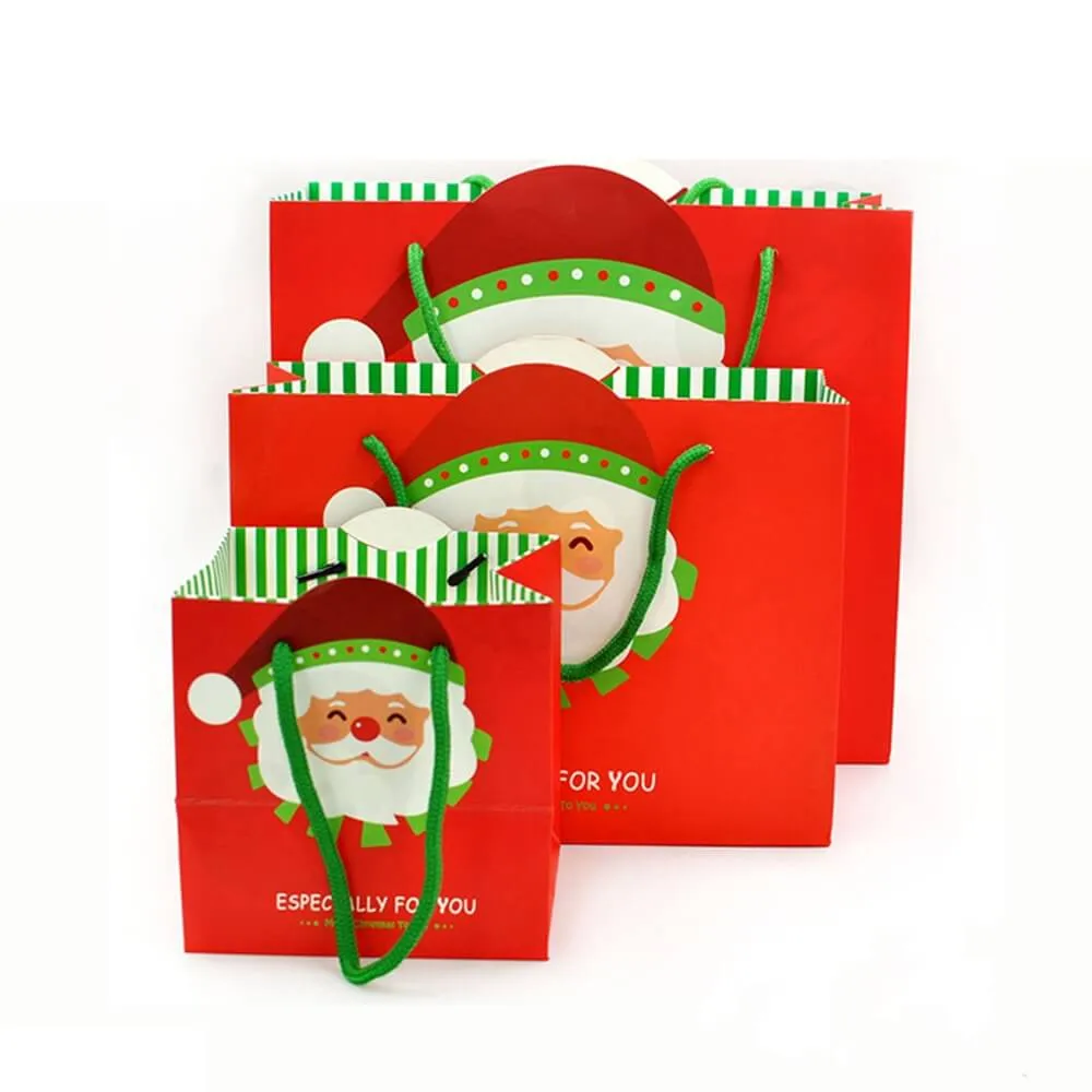 Chrismas Color Printed Paper Bags Side View Four