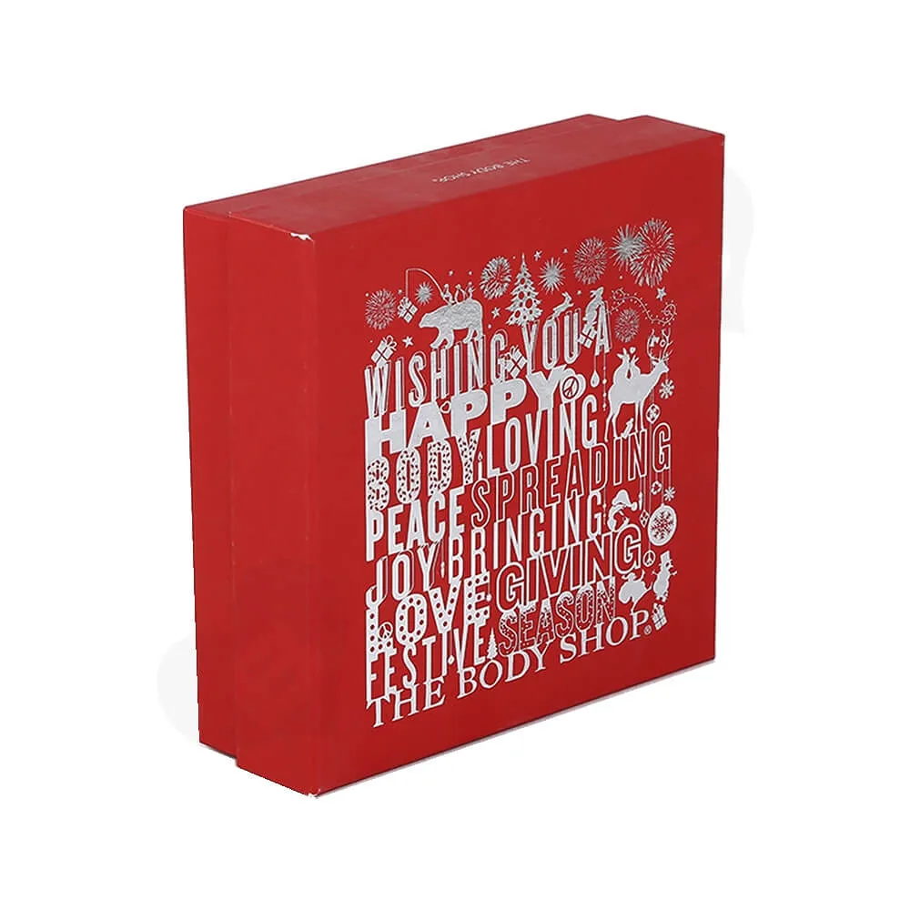 Christmas Color Box For Cosmetic Product With Blister Insert Side View Three