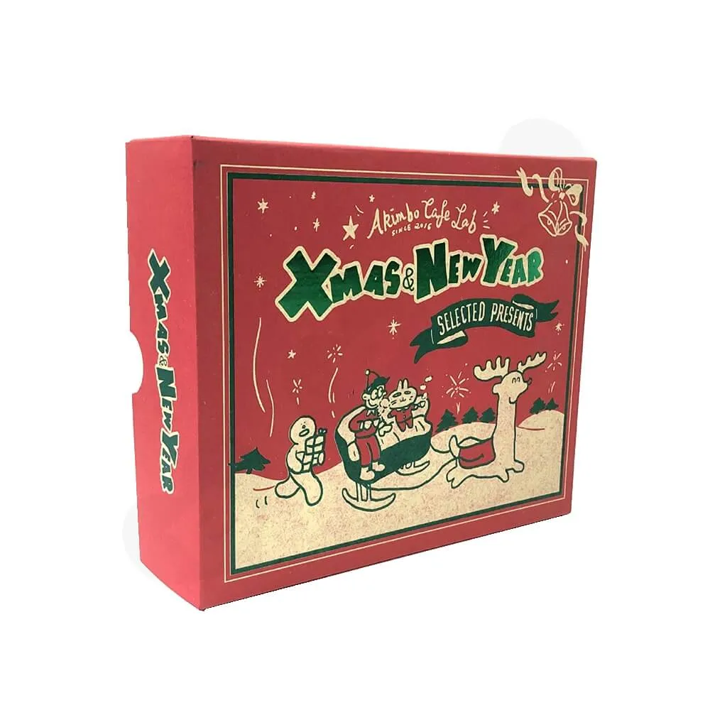 Christmas Color Printed Cardboard Gift Box Side View Five