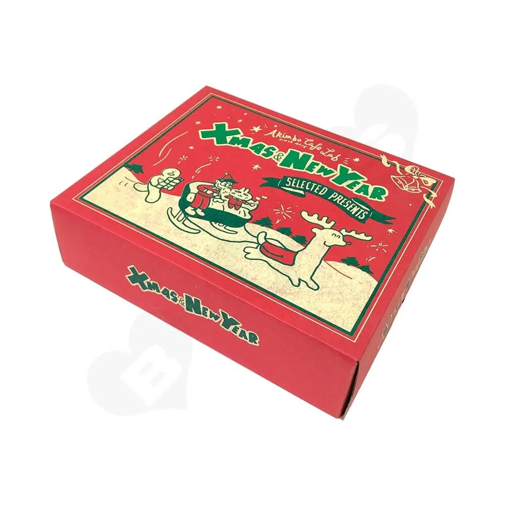 Christmas Color Printed Cardboard Gift Box Side View Four