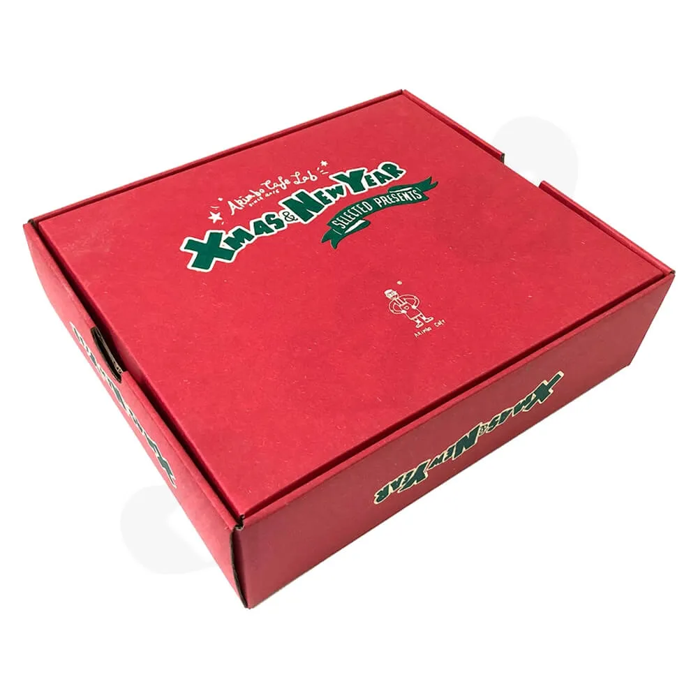 Christmas Color Printed Cardboard Gift Box Side View Three