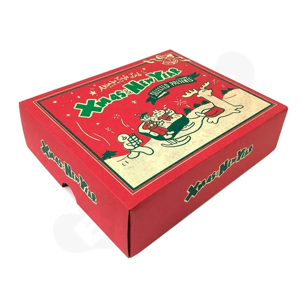 Christmas Color Printed Cardboard Gift Box Side View Two