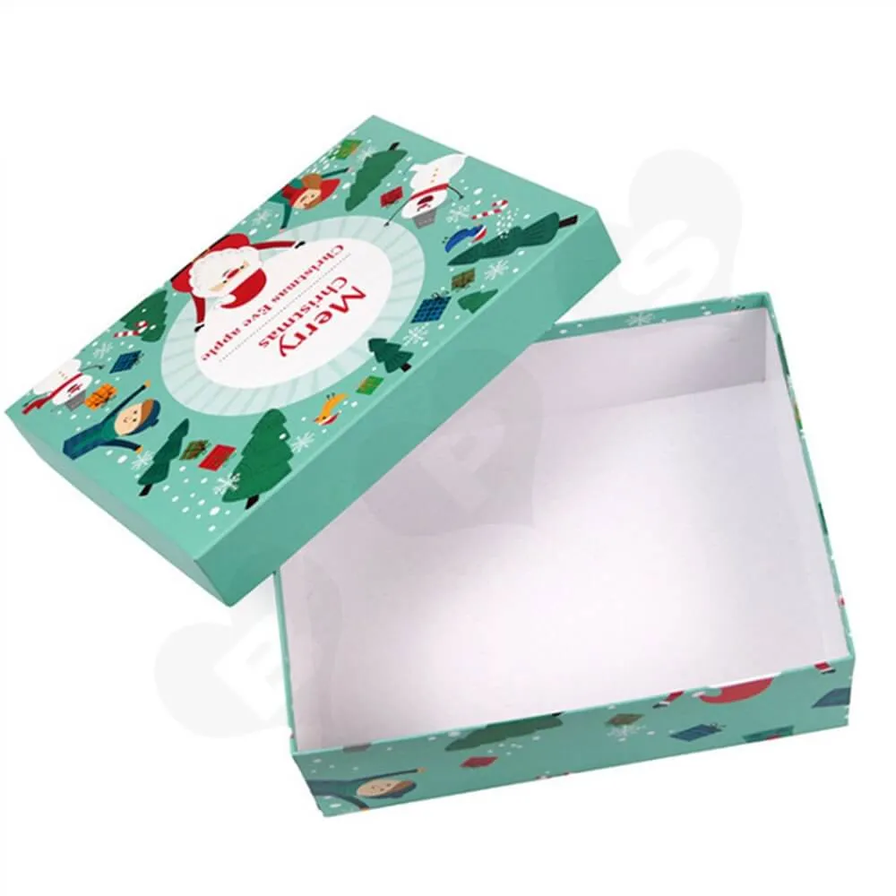 Christmas Eve Apple Gift Packaging Box With Lift Off Lid Side View Three