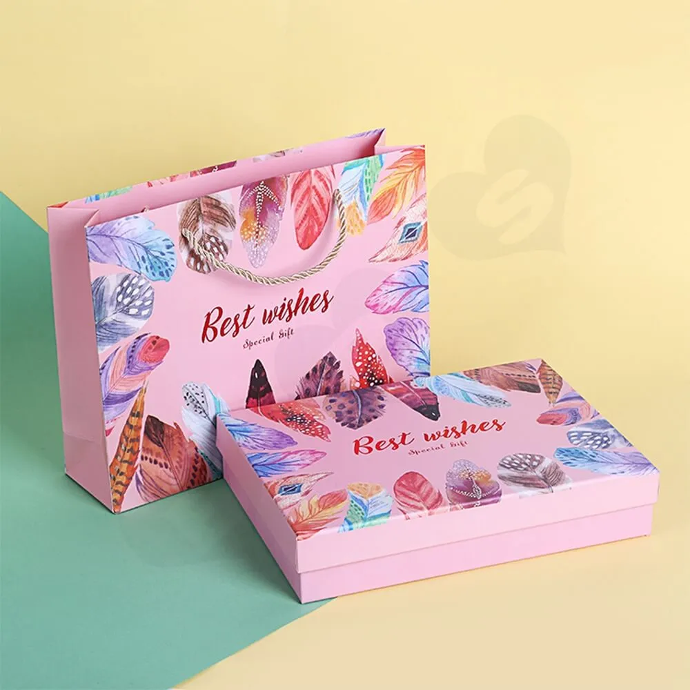 Christmas Gift Packaging Box And Bag Side View Four