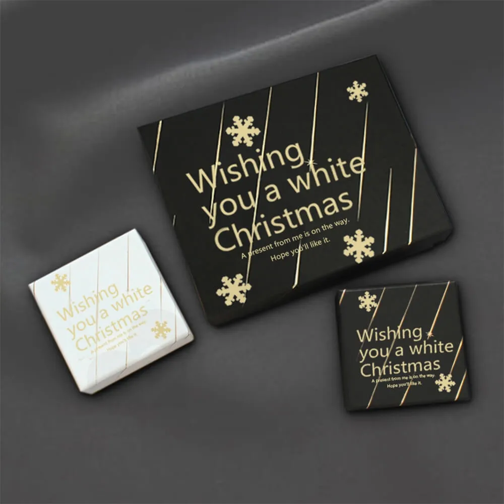 Christmas Gift Shipping Box With Gold Foil Stamping Side View Three