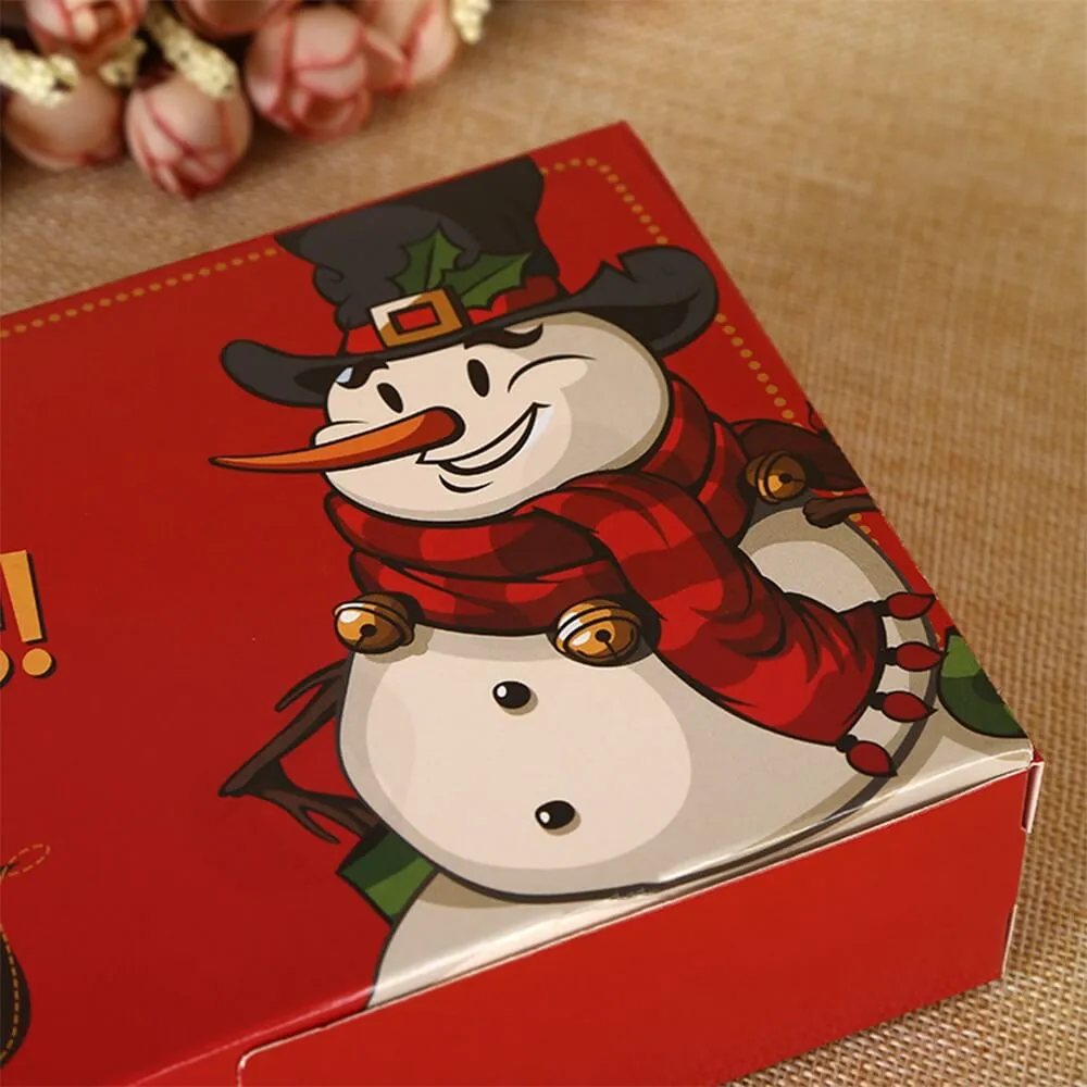 Christmas Red Color Printed Box For Gifts Side View Four