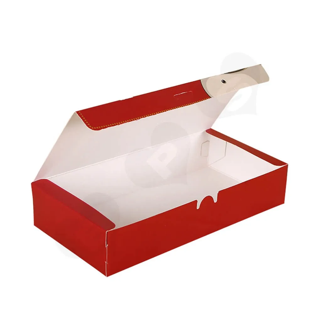 Christmas Red Color Printed Box For Gifts Side View One