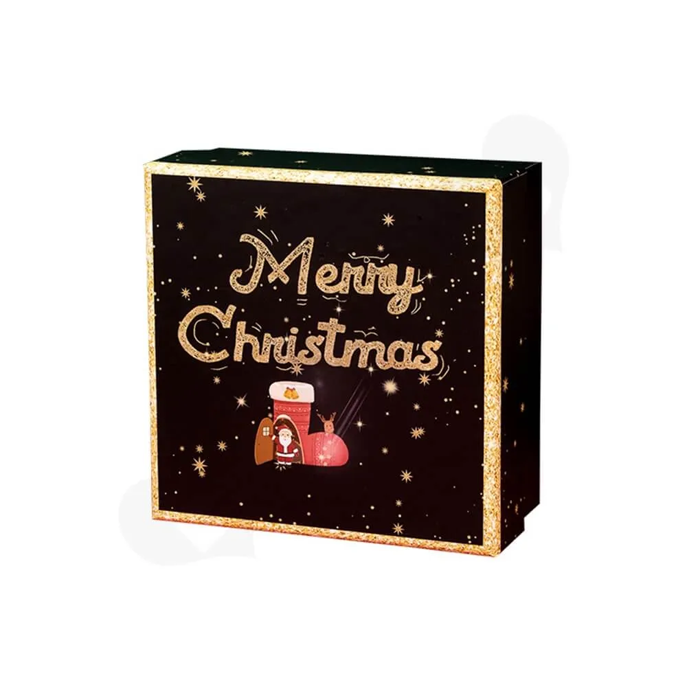 Christmas Season Gift Box With Gold Foil Stamping Side View Six
