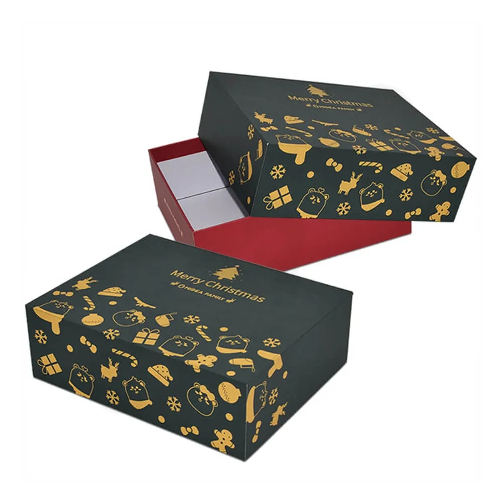 Christmas Style Printing Shoe Packaging Box Sideview Four