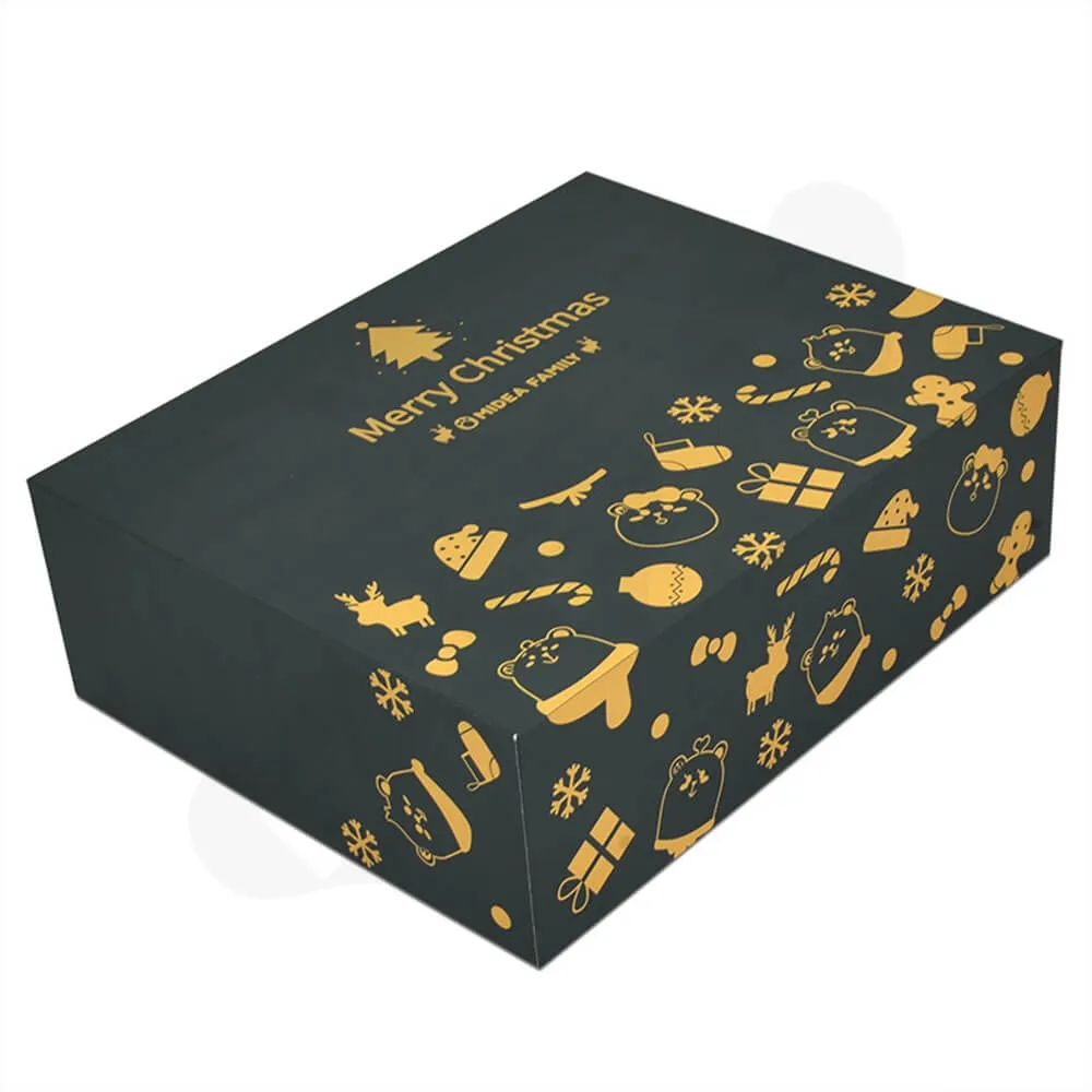Christmas Style Printing Shoe Packaging Box Sideview One