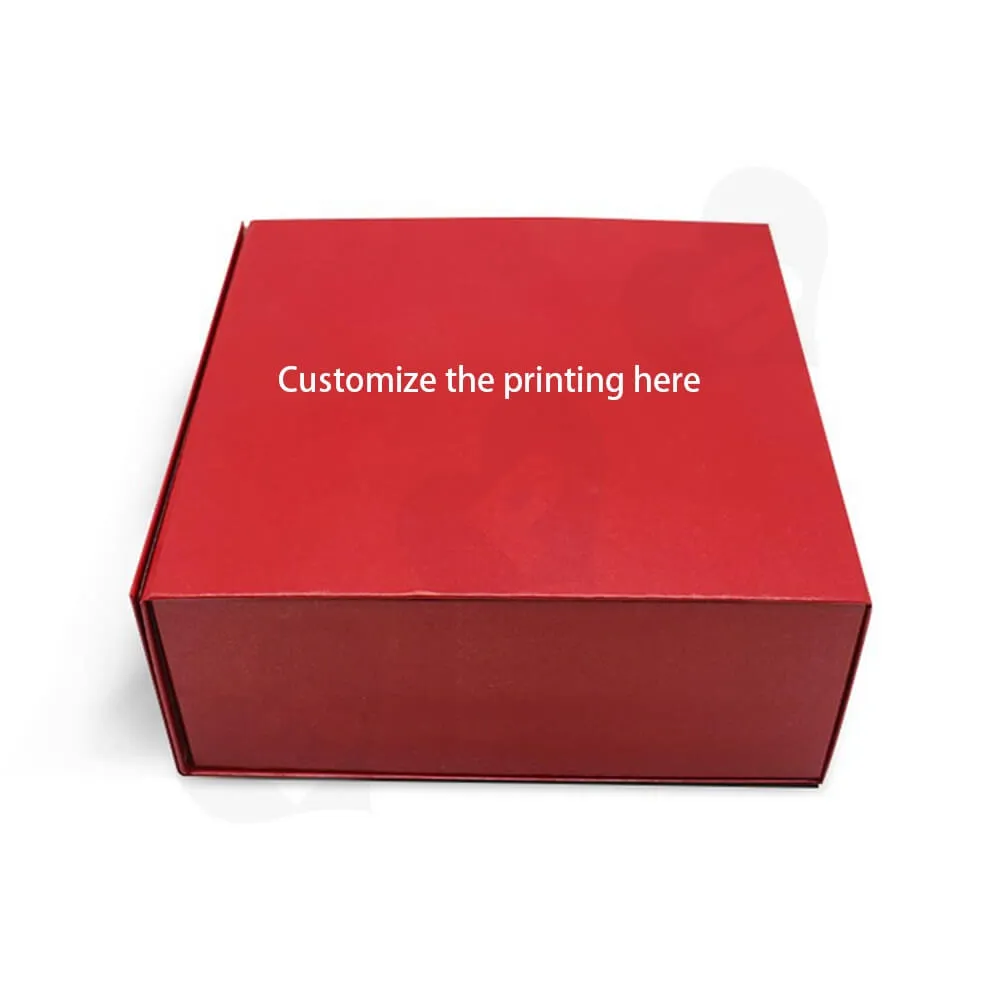 Collapsible Rigid Magnetic Closure Box For Christmas Gifts Side View Four