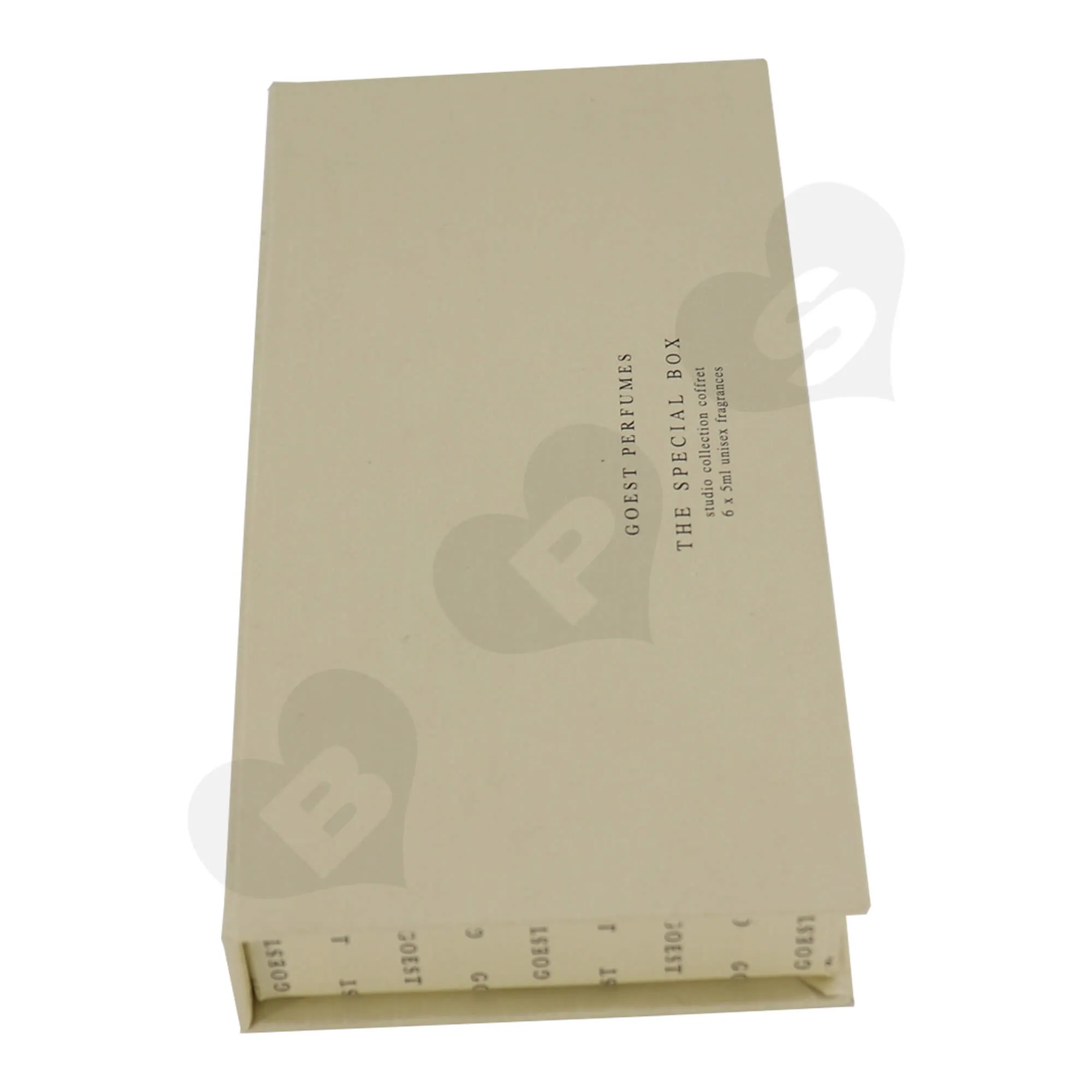 Custom Hinged Lid Book Shape Box For Packing Perfume Trial Kit Side View Four