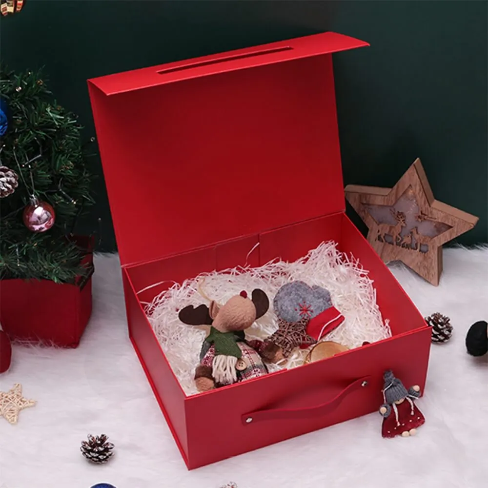 Custom Matte Christmas Gift Packaging Box Magnetic Closure Side View Five