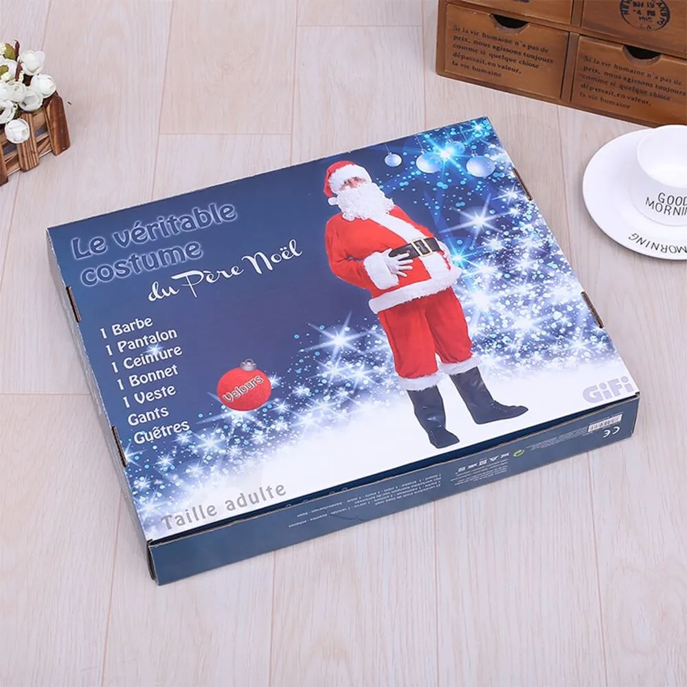 Custom Printed Christmas Apparel Shipping Packaging Box Side View Two