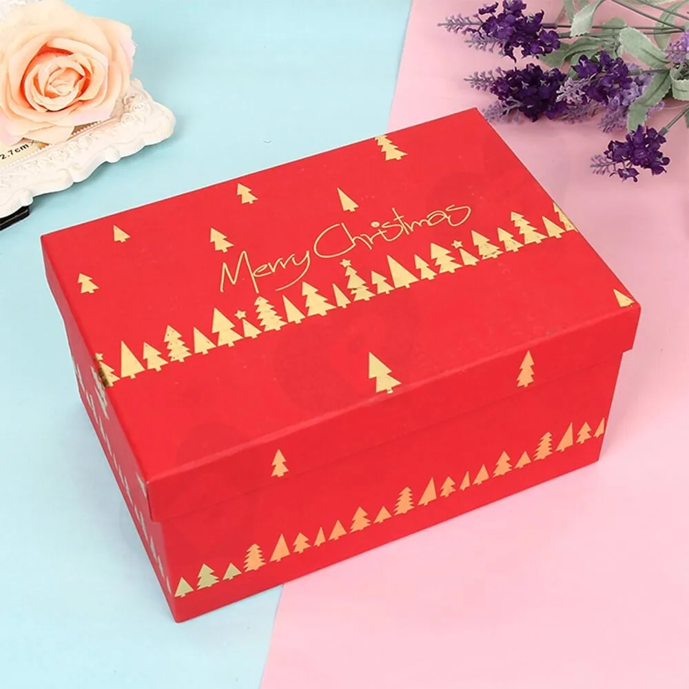 Custom Printed Christmas Gift Packaging Box With Detachable Lid Side View One