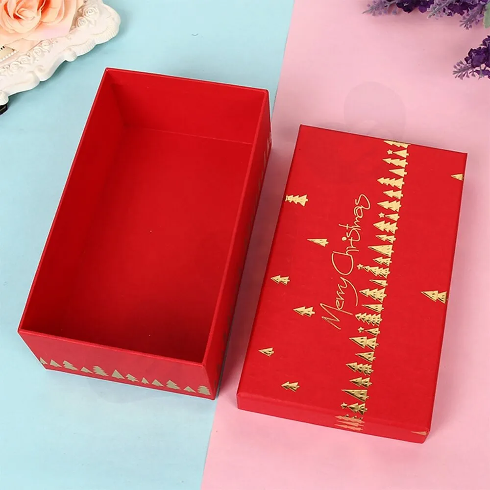 Custom Printed Christmas Gift Packaging Box With Detachable Lid Side View Two