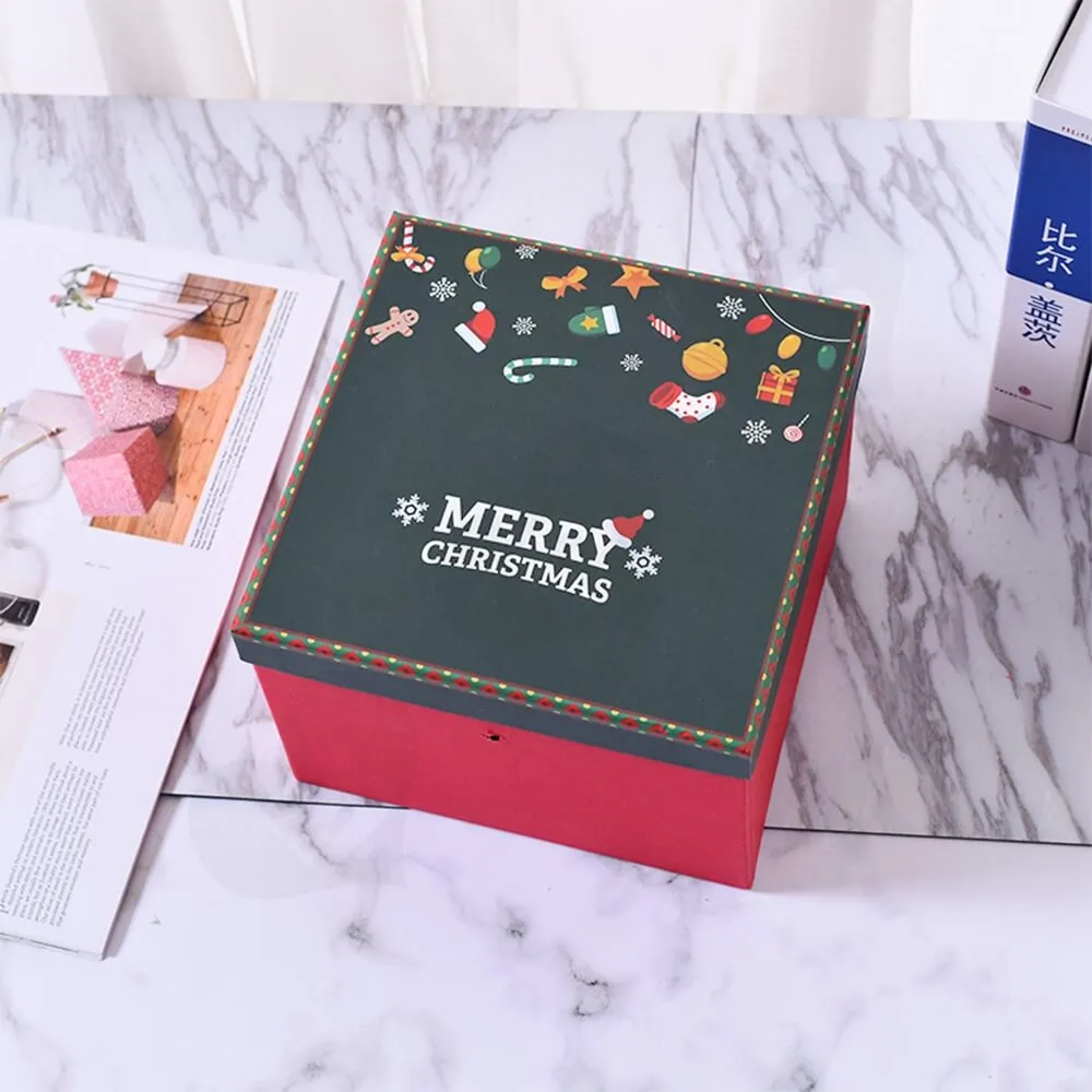 Custom Printed Cube Shape Christmas Season Gift Box Side View Four