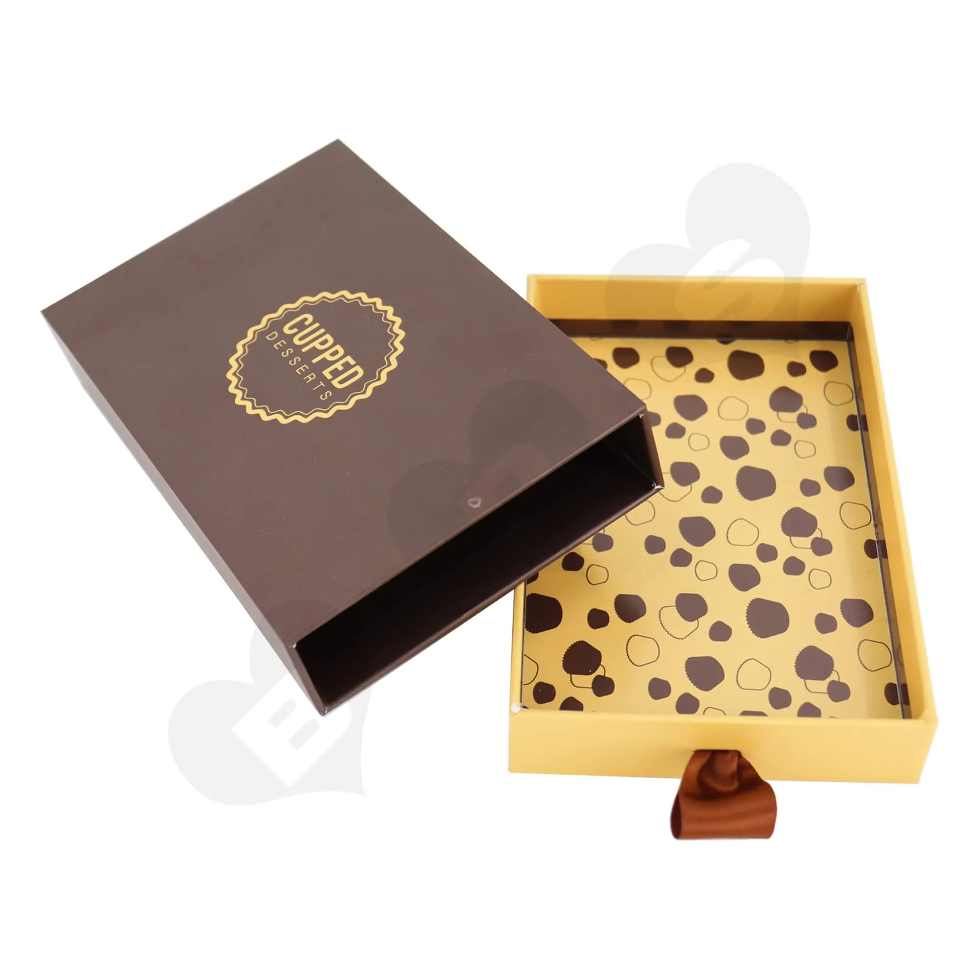 Customizable Cardboard Drawer Box For Packing Dessert Side View Four