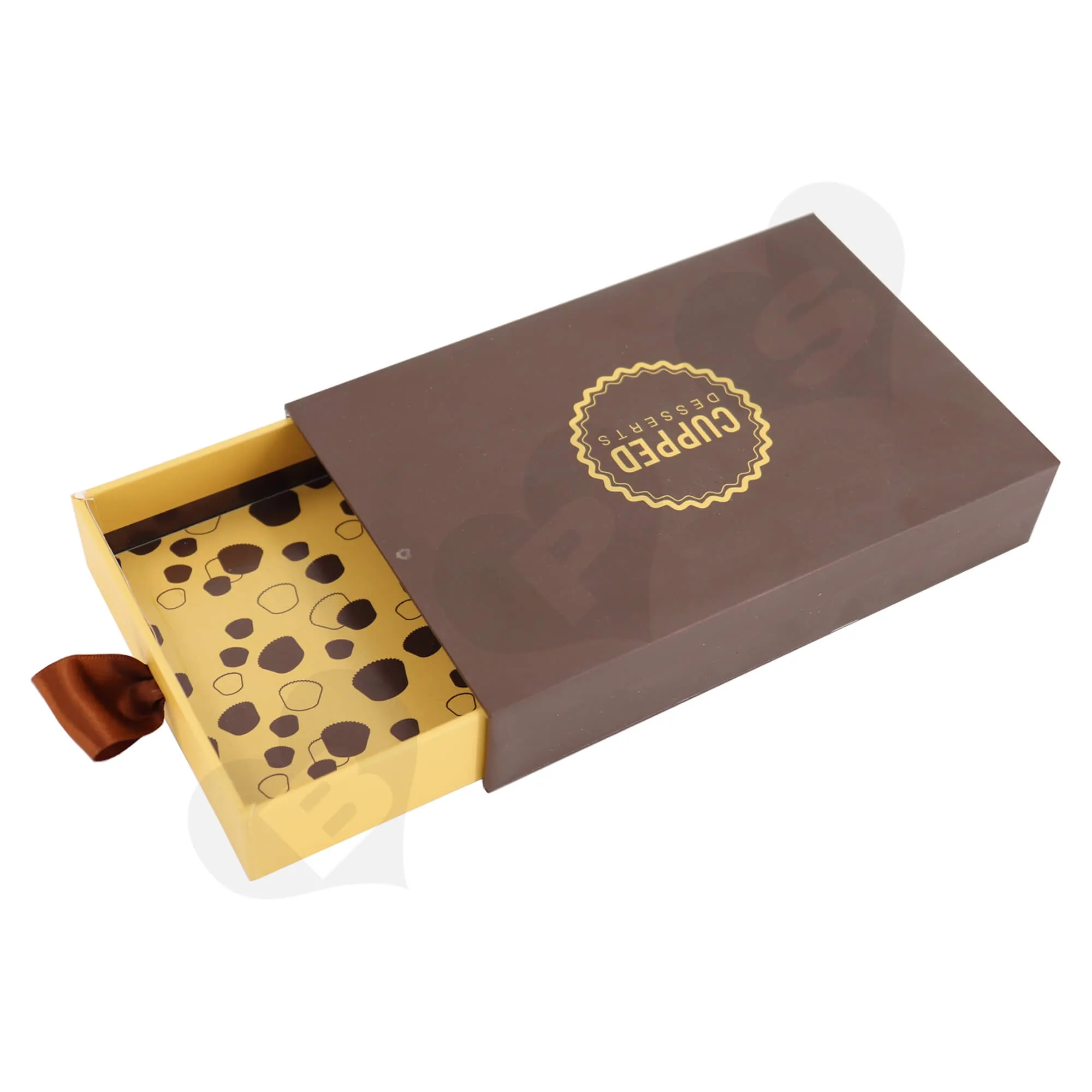 Customizable Cardboard Drawer Box For Packing Dessert Side View Three