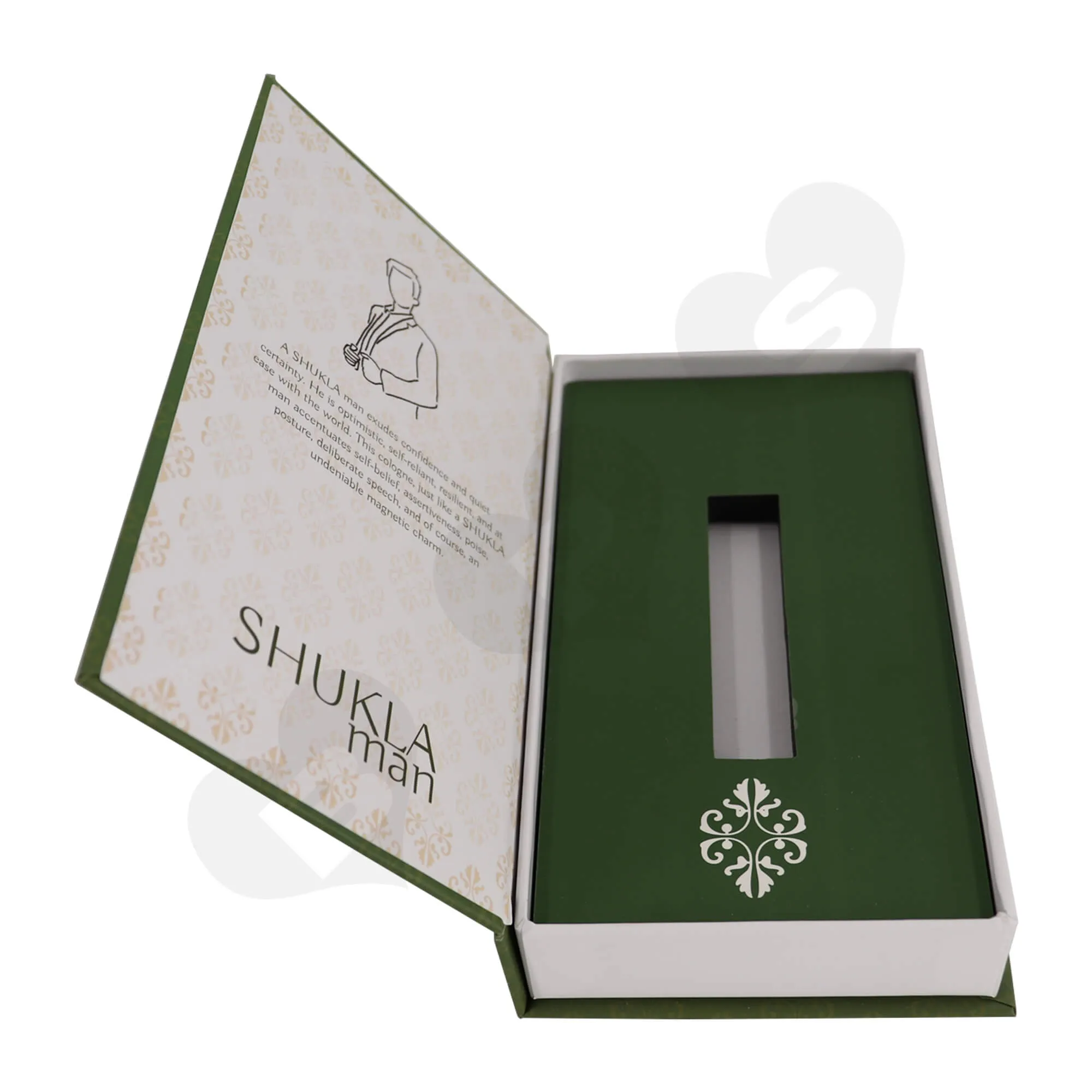 Customized Book Shape Rigid Gift Box For Packing Men Perfume Bottle Side View Three