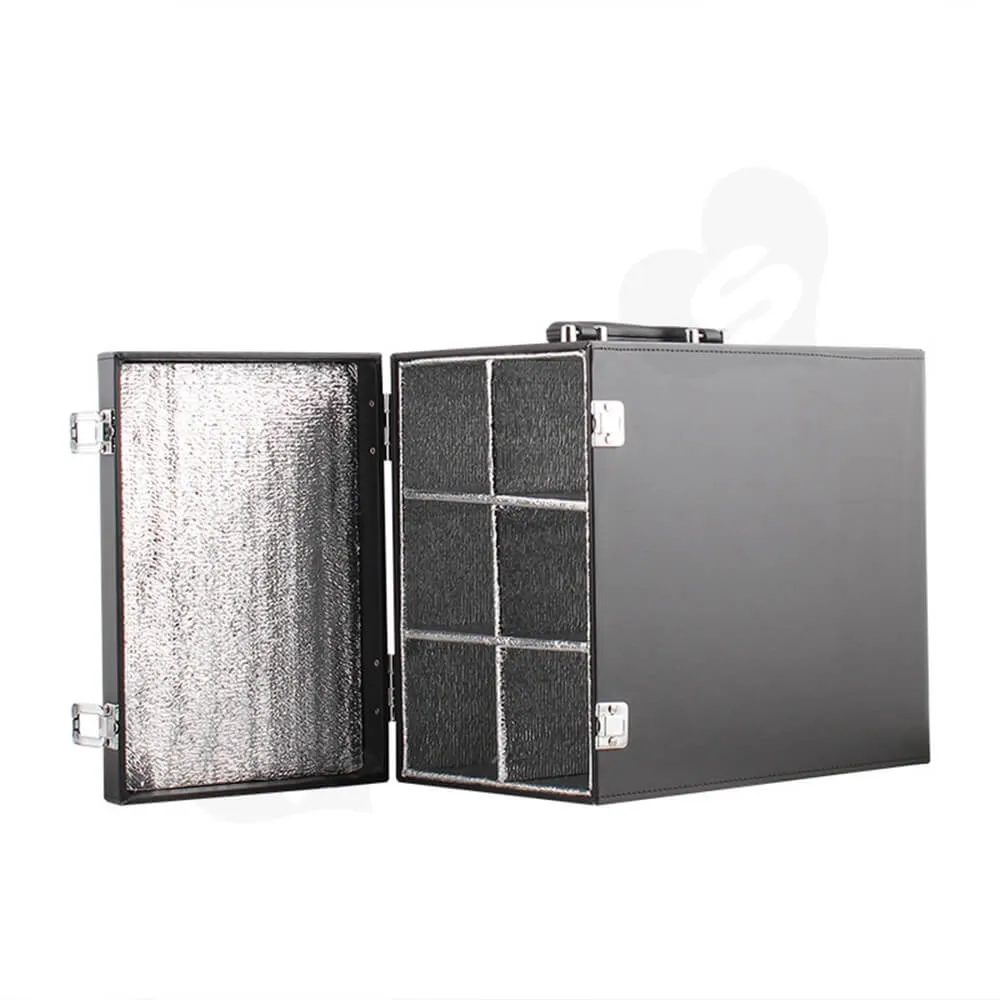 Custom Cardboard Insulated Wine Box Suitcase Side View Four